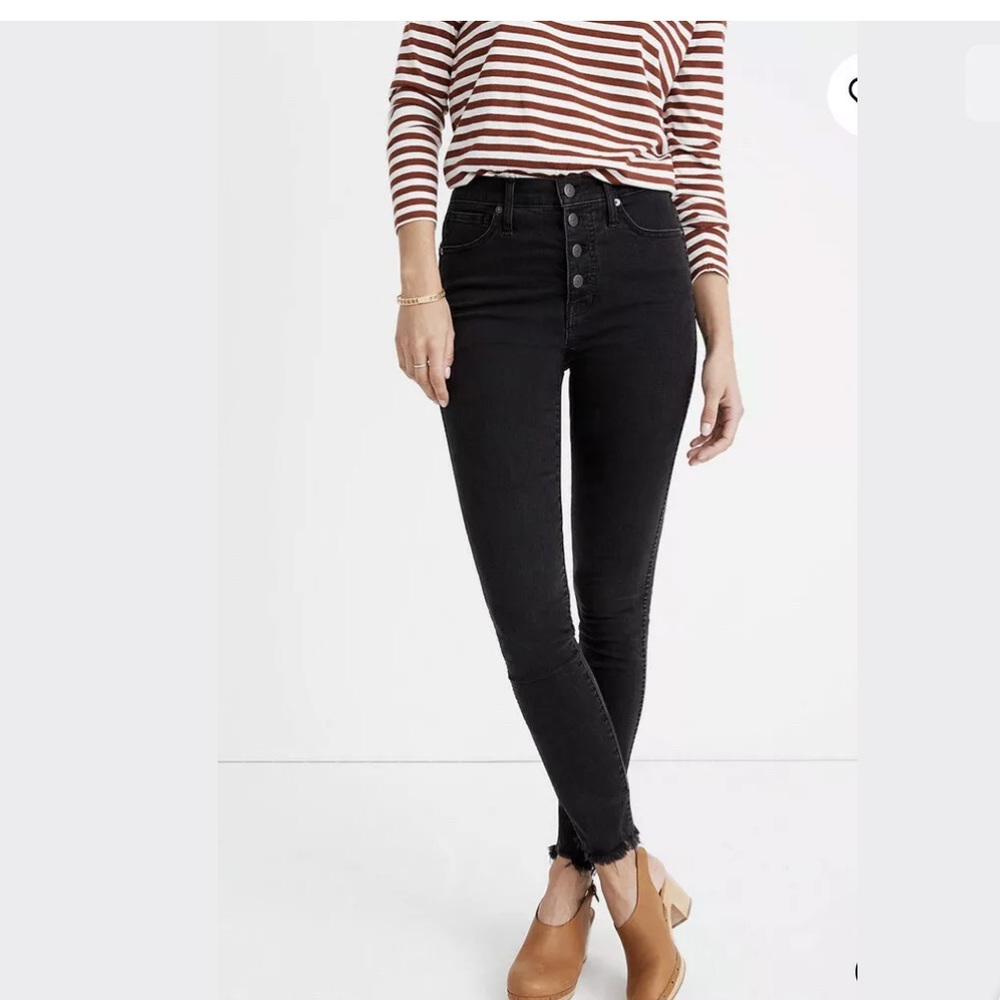 Madewell 10" HighRise Skinny Jeans Petite 30 Black